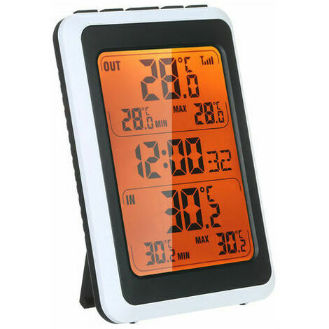 ORIA Thermomètre Intérieur et Extérieur, Thermomètre sans Fil Numérique  avec Capteurs Sonde, HD Écran LCD Détecteur de Température, Mémoire de  Min/MAX, Tendance, ℃/℉,Alimenté par Batterie : : Jardin