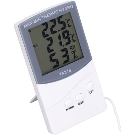 Thermomètre Intérieur Extérieur, Thermomètre De Table De Type Moderne Hygromètre Degrés Réglables Avec Sonde Moniteur De Thermomètre À Capteur De Température Intérieur Extérieur