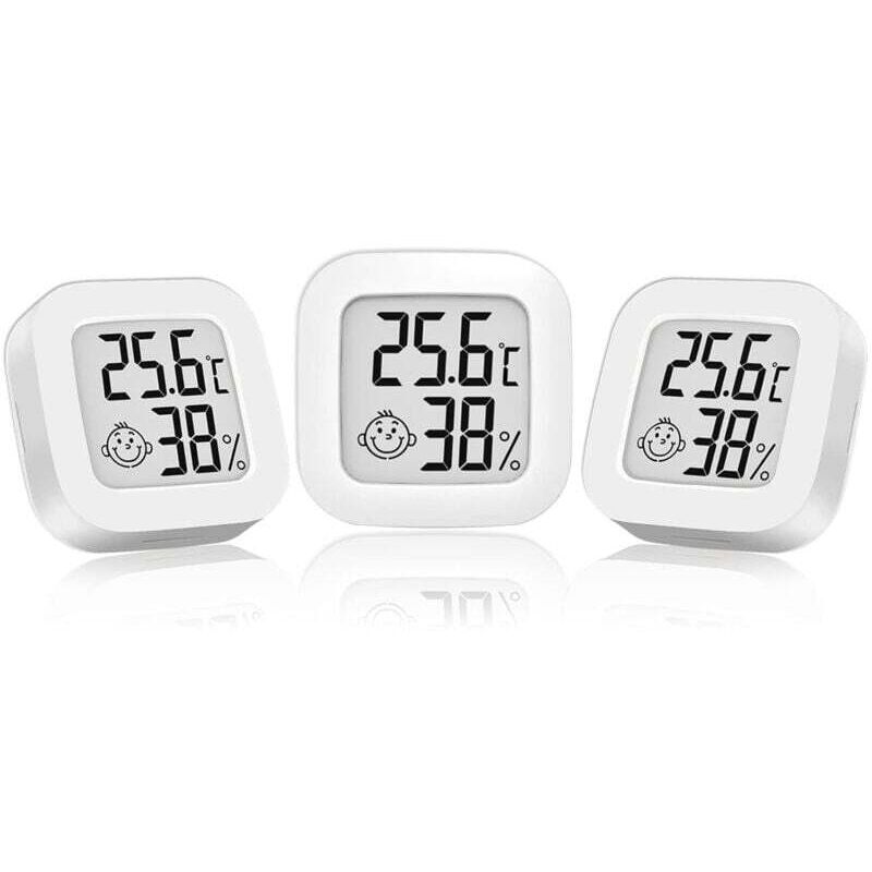 Thermometre interieur Hygromètre intérieur, Mini Hygromètre Thermomètre extérieur Digital Thermomètre intérieur pour Maison Terrarium Chambre Bébé