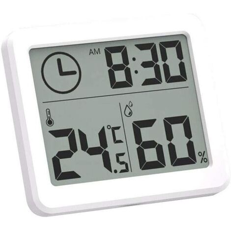 Thermomètre intérieur Thermomètre Hygromètre Numérique LCD C/F Température Humidité Compteur Réveil -10-70C