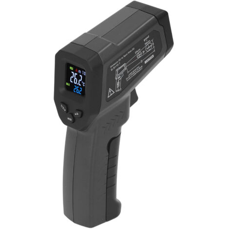 Thermomètre laser infrarouge pour cuisine, pistolet de mesure de température réglable 12:1, affichage LCD rétroéclairé vert