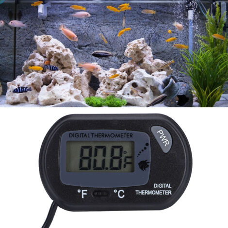 Thermomètre LCD Aquarium Digital avec Suction Cup pour Étanches et Terrariums Reptiles