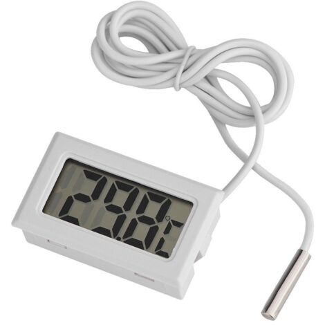 Thermomètre LCD Numérique, Mini Affichage LCD Capteur de Sonde de Température Numérique Thermomètre LCD Numérique avec Capteur de 2M pour Réfrigérateur-congélateur Réfrigérateur Aquarium