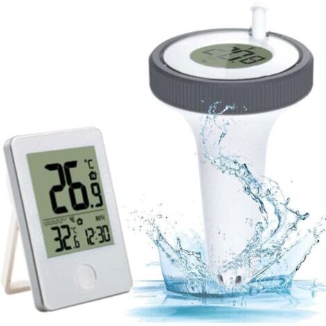 Thermomètre LCD sans fil avec récepteur numérique externe et interne pour aquarium et spa
