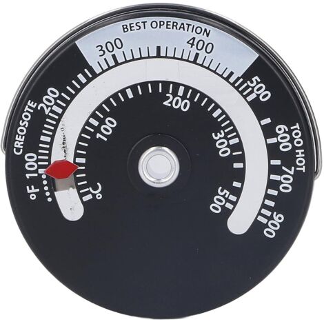 ThermomèTre MagnéTique pour Poêle 0-500℃ Cadran en Alliage D'aluminium Jauge de ThermomèTre de Haute PréCision Compteur de TempéRature du Four pour Cheminée Poêles à Bois