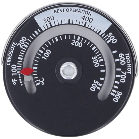 ThermomèTre MagnéTique pour Poêle à Bois, ThermomèTre de Poêle 0500 avec Cadran en Alliage D'aluminium, ThermomèTre pour Poêles à Bois, Poêles à Gaz, Poêles à GranuléS