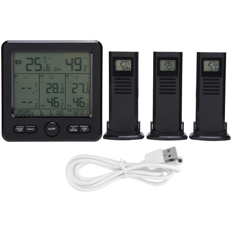 Thermomètre météorologique, extérieur ℃ / ℉ Affichage capteur météo, écran lcd sans fil pour la mesure de la température Mesure de l'humidité - Eosnow