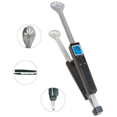 Thermomètre multifonction à pince pour barbecue, sonde de température pour grillades en extérieur, thermomètre de cuisine pour viande et grillades, design 2 en 1, pince en acier inoxydable + sonde de 