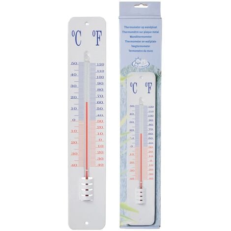 Thermomètre sur plaque en métal - l 8,1 cm x H 45,2 cm - Livraison gratuite
