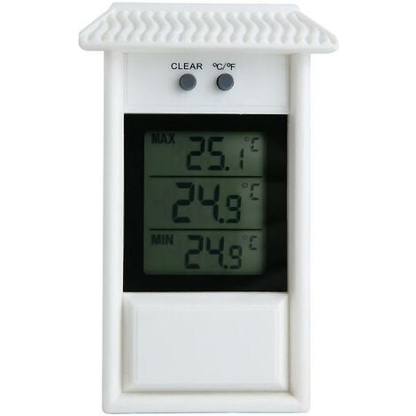 Thermomètre maxima/minima respectant l'environnement, aluminium