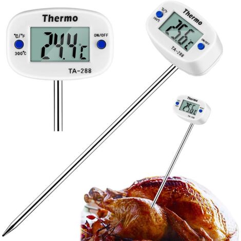 Thermomètre numérique à viande  Thermomètre de cuisine pour aliments, barbecue et liquides Blanc-AquaForge