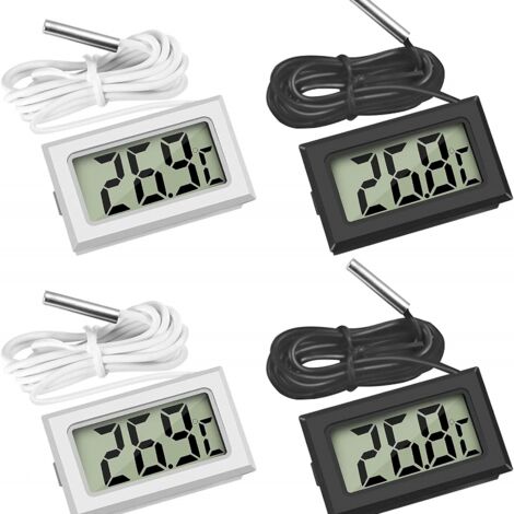 Thermomètre numérique avec sonde externe étanche pour réfrigérateur,congélateur et aquarium, 4 pièces
