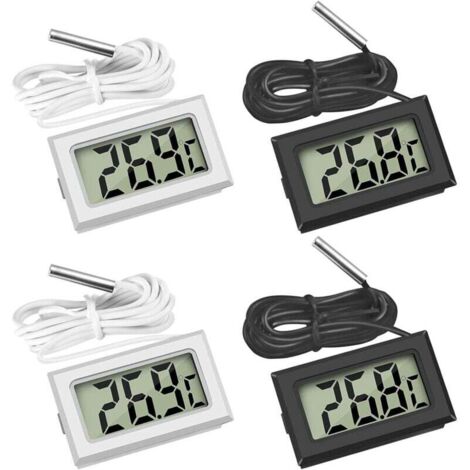 Thermomètre Numérique avec Sonde Externe Imperméable pour Réfrigérateur Congélateur Aquarium 4 Pièces