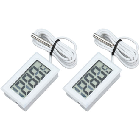 Thermomètre Numérique Électronique 2 Pièces avec Sonde - Affichage Température Rapide 2s - Blanc