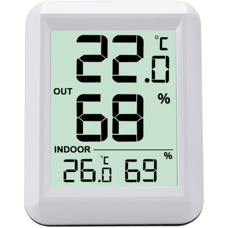 Thermometre Numerique Hygrometre Interieur Exterieur Hygrometre Thermometre Chambre Et Humidite Gauge 100M Moniteur Plage Grand Ecran Lcd