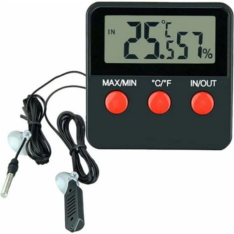 Thermomètre Numérique - Hygromètre LCD - Pour Terrarium - Précision ±1°C - Mémoire Max Min