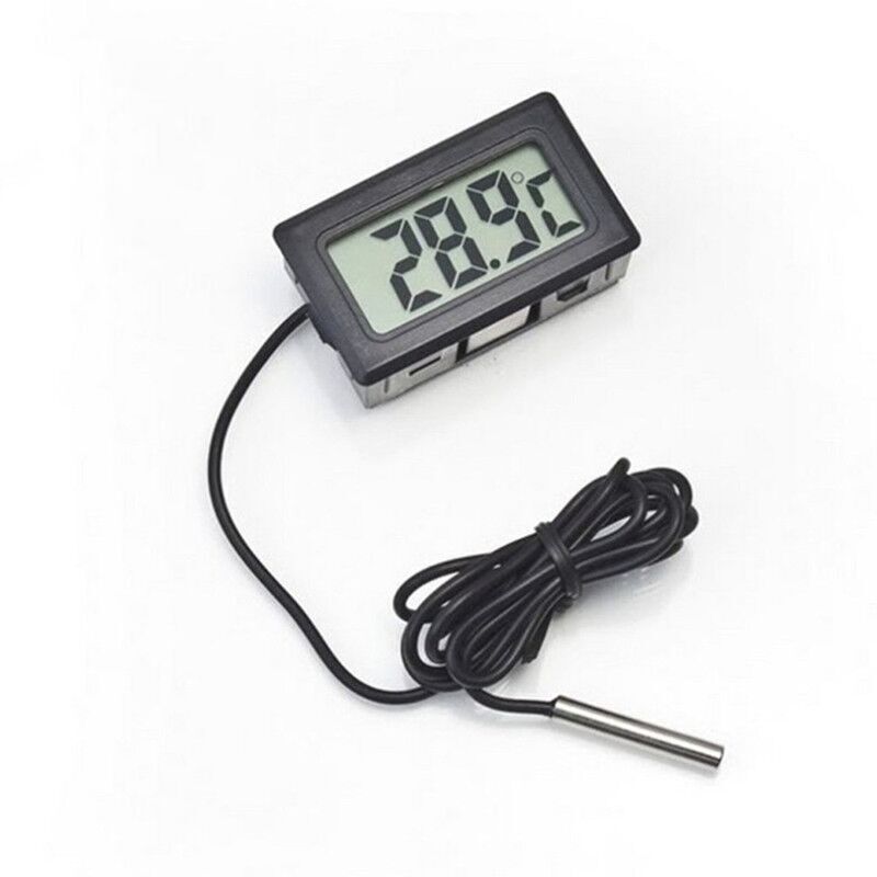 VURAHOME - Thermomètre numérique LCD avec sonde externe étanche pour réfrigérateur/congélateur Température de l'eau d'aquarium Noir (cordon de 1 m)