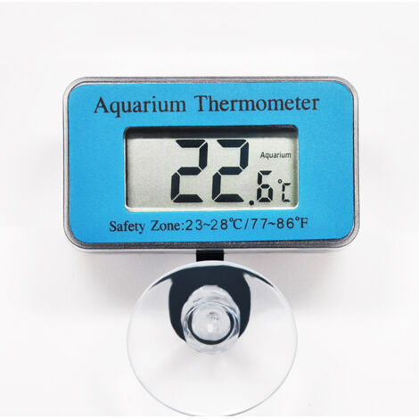 Thermomètre numérique pour aquarium avec thermomètre d'aquarium et ventouse pour température de l'eau (bleu), 1 pièce