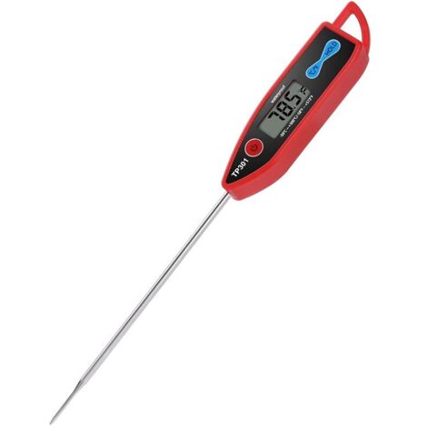 Thermomètre numérique pour liquides, affichage lumineux, lecture instantanée, étanche, idéal pour les aliments, la viande, le lait, avec sonde longue (lot de 1)-AquaForge