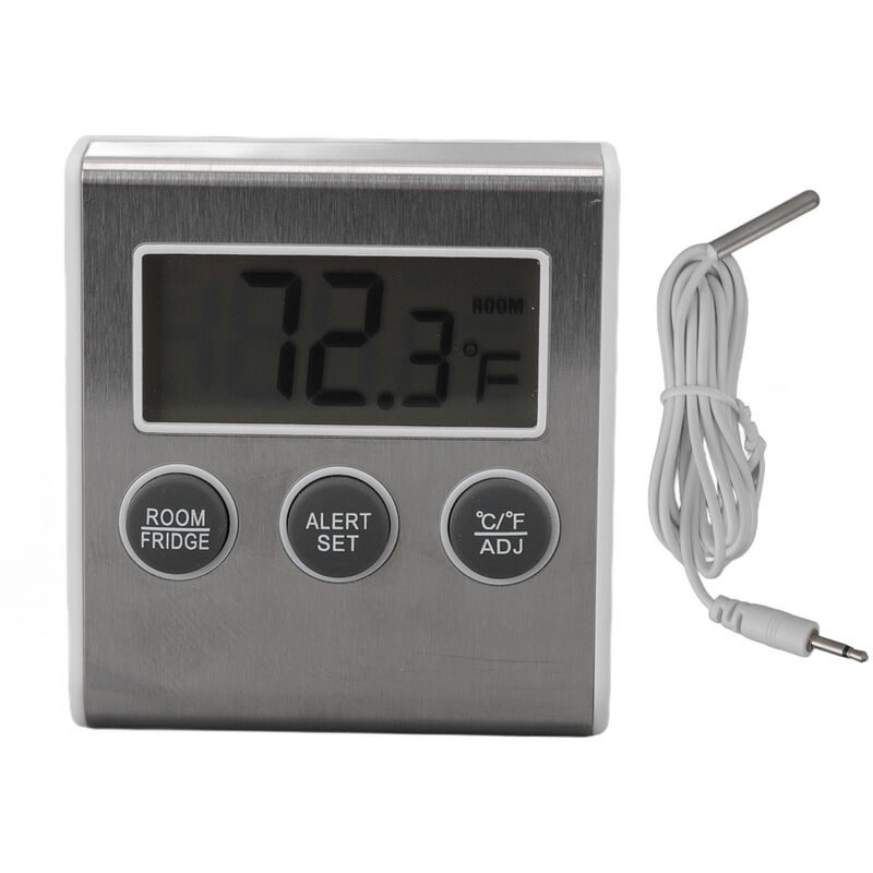 Tuserxln - Thermomètre numérique pour réfrigérateur, fonction de mémoire d'alarme, petit thermomètre de congélateur avec aimant pour laboratoire blanc