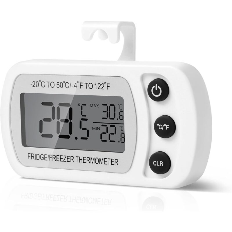 Thermomètre Numérique pour Réfrigérateur, Magnétique Thermometre Cuisine avec Crochet, Écran LCD Facile à Lire, Adapté aux Cuisines, Restaurants