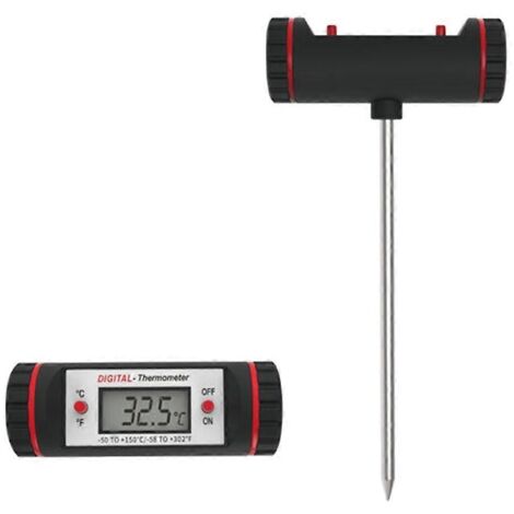 Thermomètre numérique pour viande et aliments, lecture instantanée, affichage clair, sonde de température pour huiles et liquides, avec capuchon de protection.