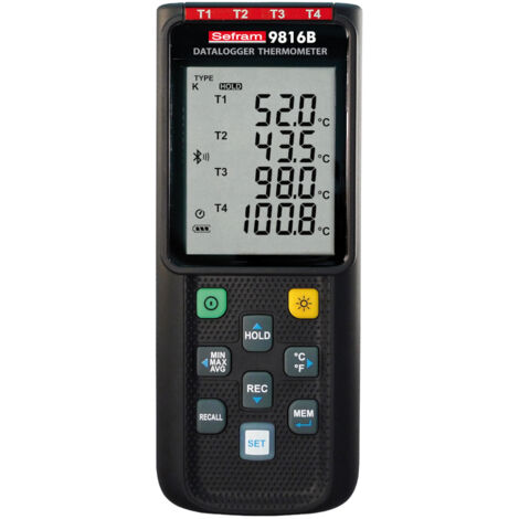 Thermomètre numérique Sefram SEFRAM9816B, 4 voies de mesure pour E, J, K, N, R, S, T ( Prix pour 1 )