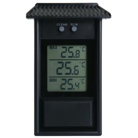 Thermomètre numérique - Surveillez les températures maximales et minimales avec ce thermomètre de serre intérieur et extérieur pratique et facile à installer 13,2x8x3 (cm)
