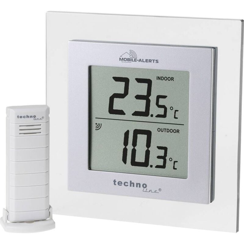 Thermomètre numérique Techno Line ma 10450 argent, transparent