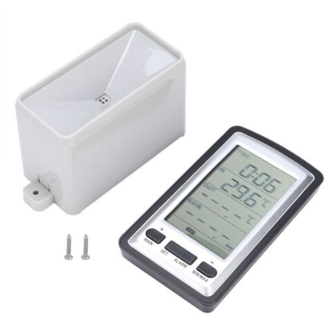 Thermomètre numérique température intérieur/extérieur, station météo avec capteur à distance, jauge de pluie, récepteur.