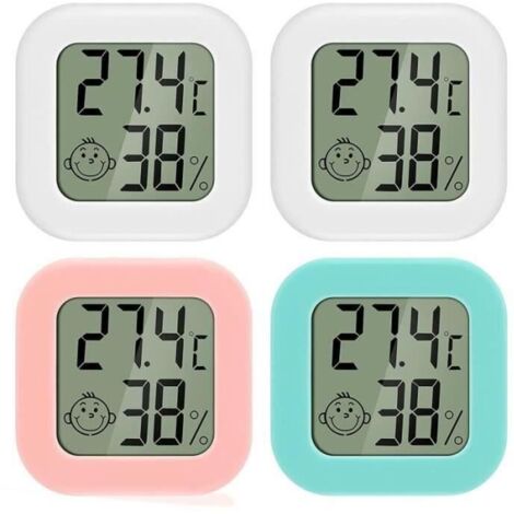 Thermomètre - Pluviomètre - Baromètre Mini Intérieur 4 Pièces - Haute Précision ℃-℉ Commutable