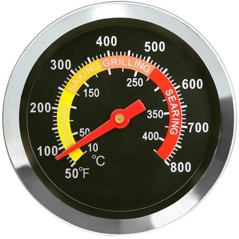 Thermomètre pour barbecue à charbon de bois - Thermomètre pour barbecue à fosse - pour la cuisson de la viande - 1 pièce