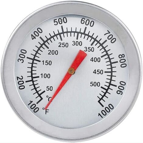 Thermomètre pour Barbecue, Thermomètre de Four en Acier Inoxydable Max 500°C/1000°F Affichage analogique Thermomètre pour Four, Four à Pizza, Four à Bois