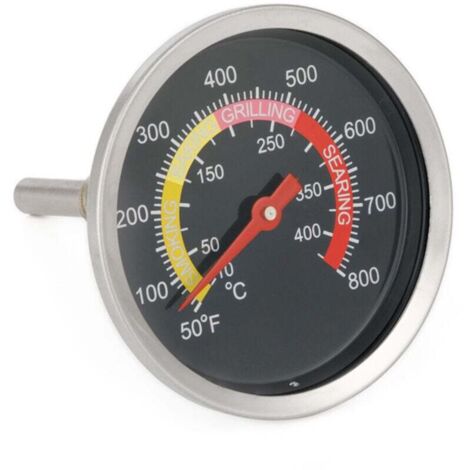 Thermomètre pour barbecue - Thermomètre pour barbecue au charbon de bois - Thermomètre à fumée - Indicateur de température (Fahrenheit et chaleur) - Thermomètre de four en acier inoxydable - Thermomèt