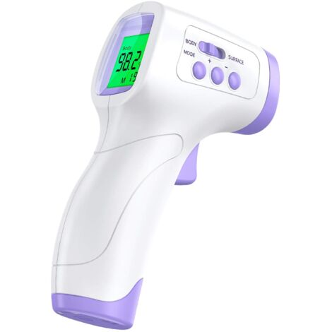 Thermomètre pour bébé et adulte, thermomètre frontal sans contact KKmier, thermomètre numérique avec alarme de fièvre, lecture instantanée précise en 2 secondes, mémoire de 99 réglages