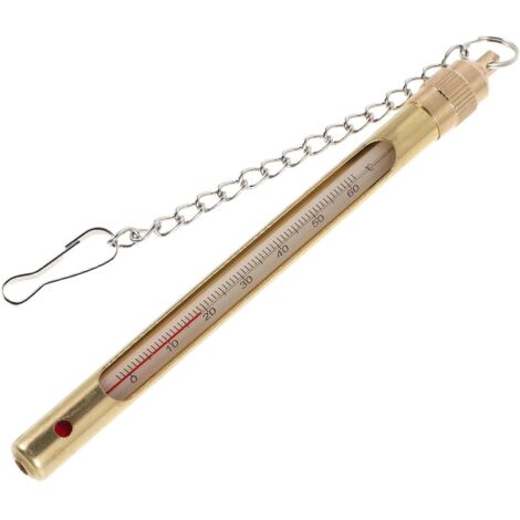 Thermomètre pour Eau de Rivière en Cuivre 0-60℃ – Manomètre Manuel de Température pour Pêche en Extérieur, Compact et Résistant aux Intempéries, pour Lac, Étang et Bassin