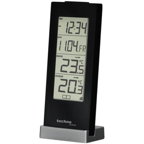 Thermomètre radiopiloté Techno Line WS 9767 noir W90695