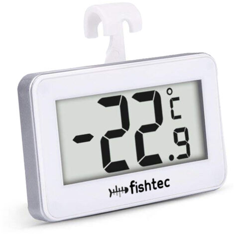 Thermomètre Réfrigérateur Congélateur FISHTEC - 3 Systèmes d'Accroche : crochet, support, magnétique