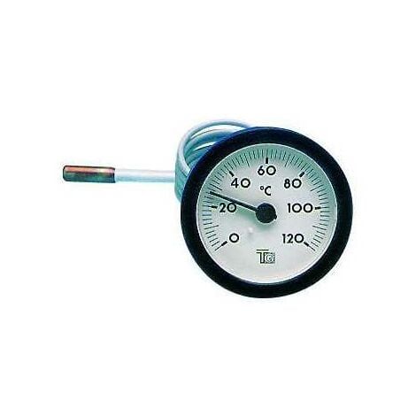 Thermomètre rond D.57 de 0/120°C Capillaire : L.1500 mm