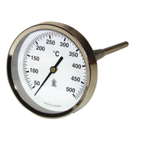 Thermomètre rond de fumée Ø 80mm, capillaire 200mm, 0/500°C - DIFF