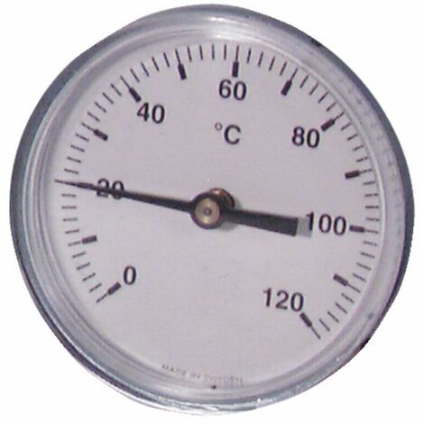 Thermomètre rond plonge axiale 0 à 120°C Ø80mm plonge 50mm - DIFF