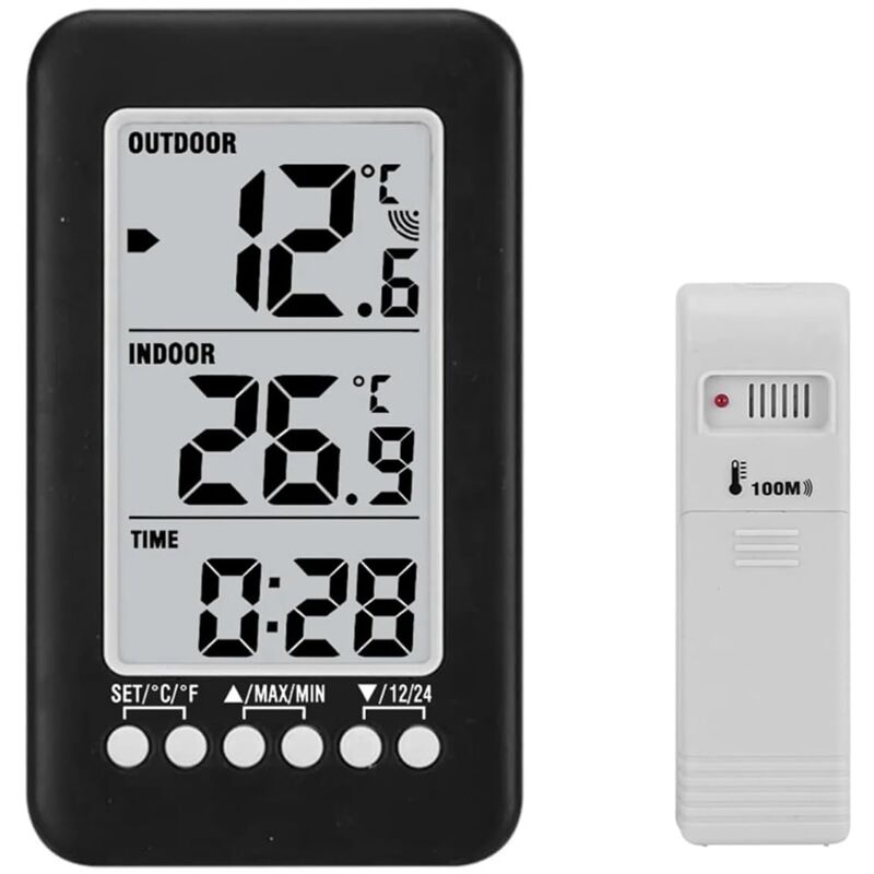 Thermomètre Sans Fil Station Météo Intérieure Extérieure Moniteur Température Numérique Avec Télécommande Réfrigérateurs Domestiques Stockage Glace