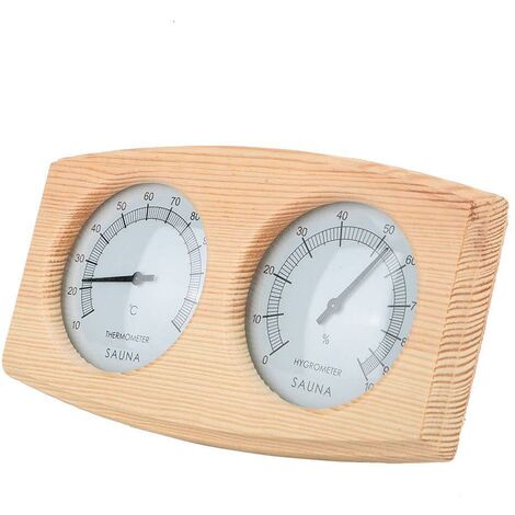 Thermomètre Sauna en Bois, Carivent Sauna Thermomètre et Hygromètre 2 en 1 Sauna Thermo-hygromètre pour Sauna, Sauna Vapeur, Sauna Bio et Cabine Infrarouge