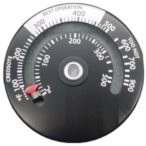 Thermomètre Thermomètre Magnétique pour Poêle à Bois Cheminée Souffleur Thermomètre avec Sonde Maison Haute Sensibilité Grill Thermomètre Noir