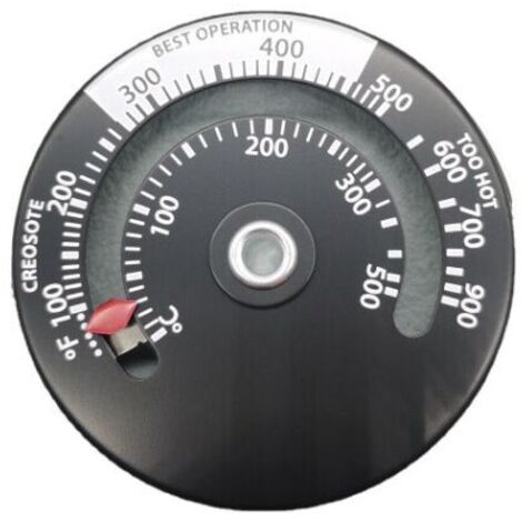 Thermomètre Thermomètre Magnétique pour Poêle à Bois Cheminée Souffleur Thermomètre avec Sonde Maison Haute Sensibilité Grill Thermomètre Noir