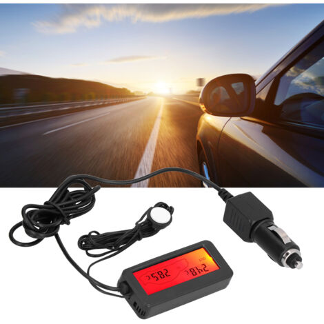Thermomètre Voiture [Thermomètre Digital Mini] Thermomètre Électronique avec Écran LCD pour Intérieur/Extérieur Voiture DC 12V