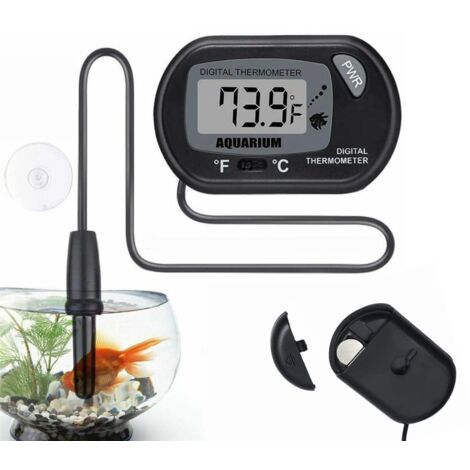 Thermomètres Aquarium LCD, Thermomètre Digital Ventouse,Thermometre Fish Tank Numérique Aquarium, Thermomètre avec Sonde