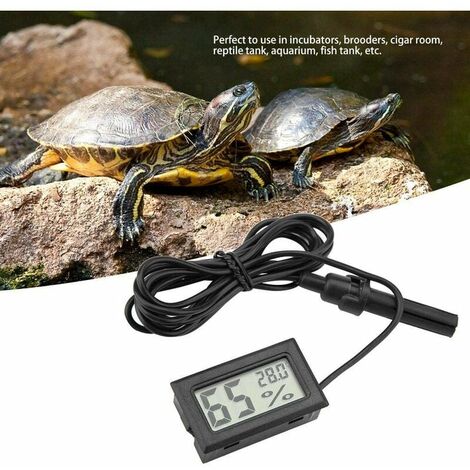 Thermomètres Aquarium Thermomètre Hygromètre, Aquarium Thermomètre Mini Thermomètre Hygromètre Affiche pour Aquarium Fish Tank Tortue Décoration Aquarium Cachette Décoration Aquarium
