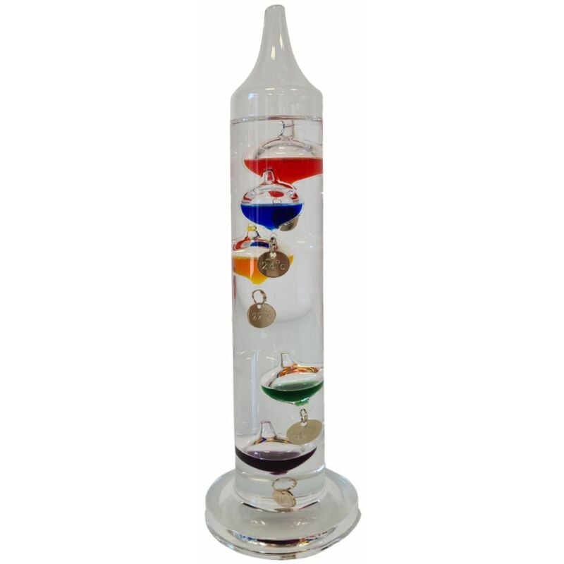 Thermomètre de Galilée en verre pour l'intérieur 28 cm