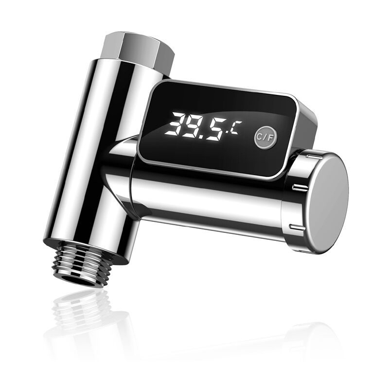 Thermomètre de robinet, thermomètre de douche à affichage led Argent ± 0,5 ° c Précision de mesure pour les enfants pour la salle de bain à la